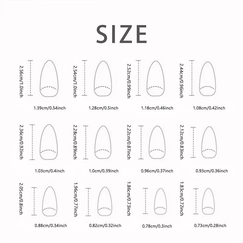 24 Pcs Long French Fire Nails with 1 Jelly Gel and 1 Nail File