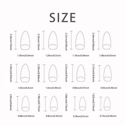 24 Pcs Long French Fire Nails with 1 Jelly Gel and 1 Nail File