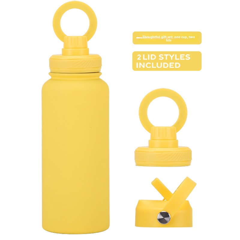 Large capacity straw thermos flask