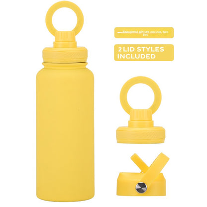 Large capacity straw thermos flask