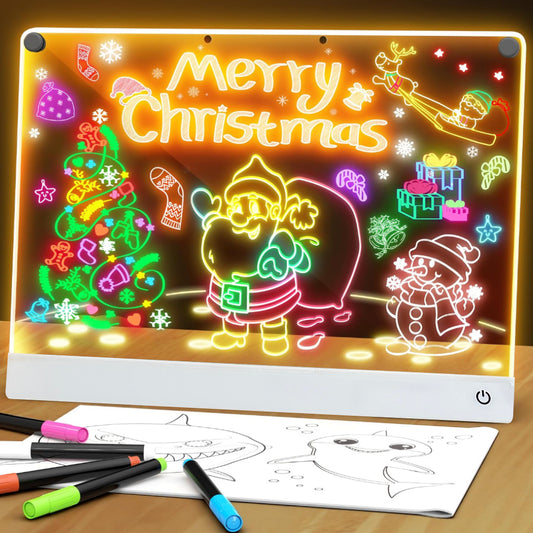 Erasable DIY children's light-up drawing board night light