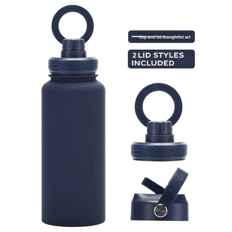 Large capacity straw thermos flask