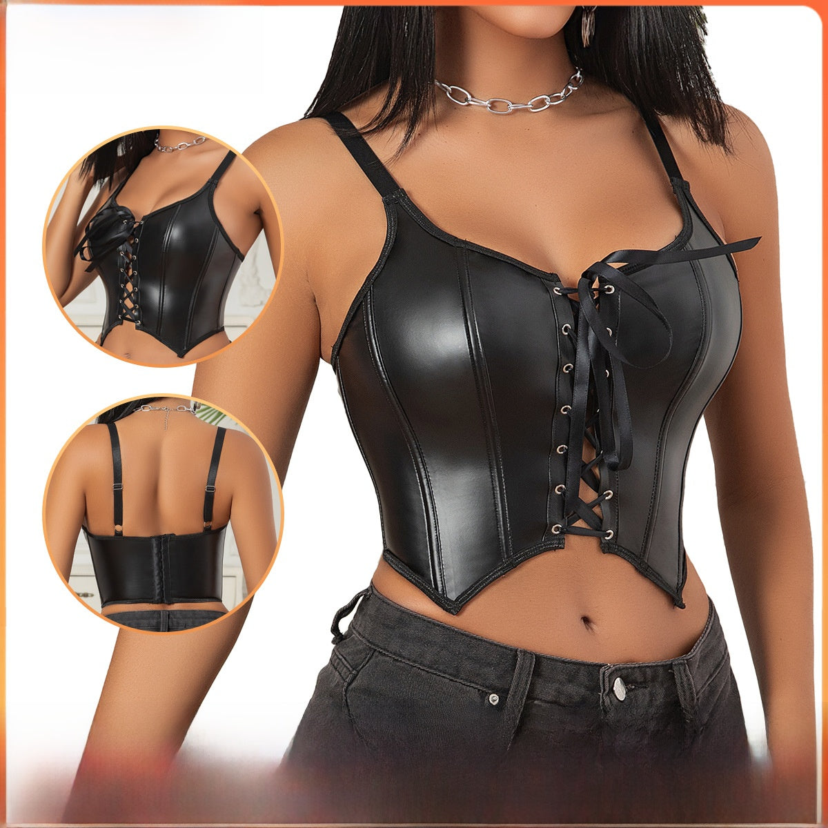 PU leather figure-hugging dress