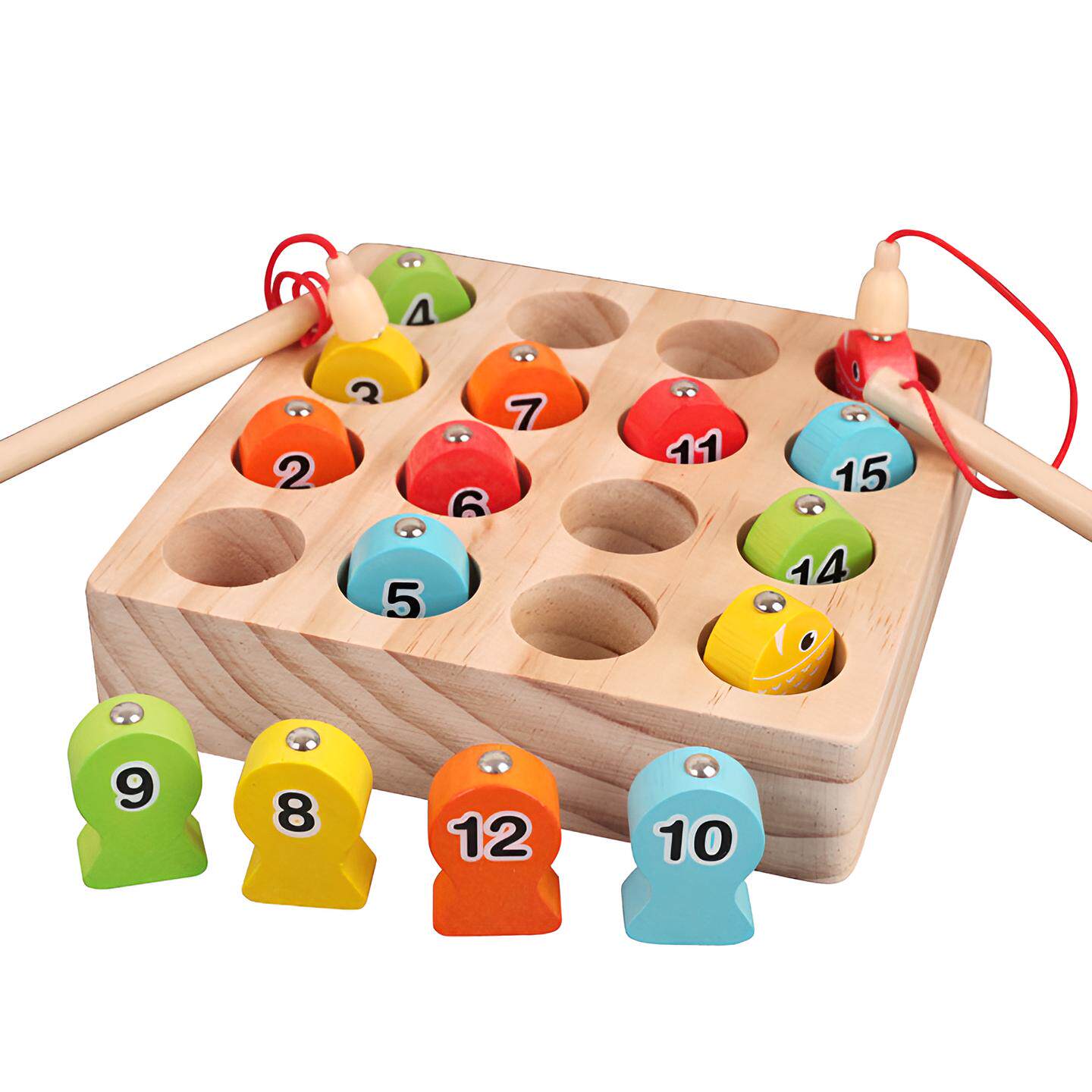 Wooden Magnetic Memory Fishing Game for Cognitive Training