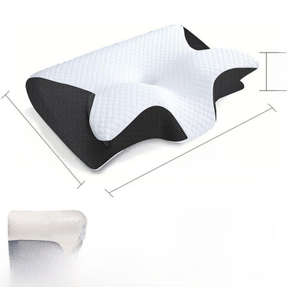 Roll-packed horn-shaped memory foam pillow for sleeping