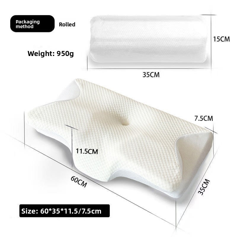 Cow horn-shaped memory foam pillow