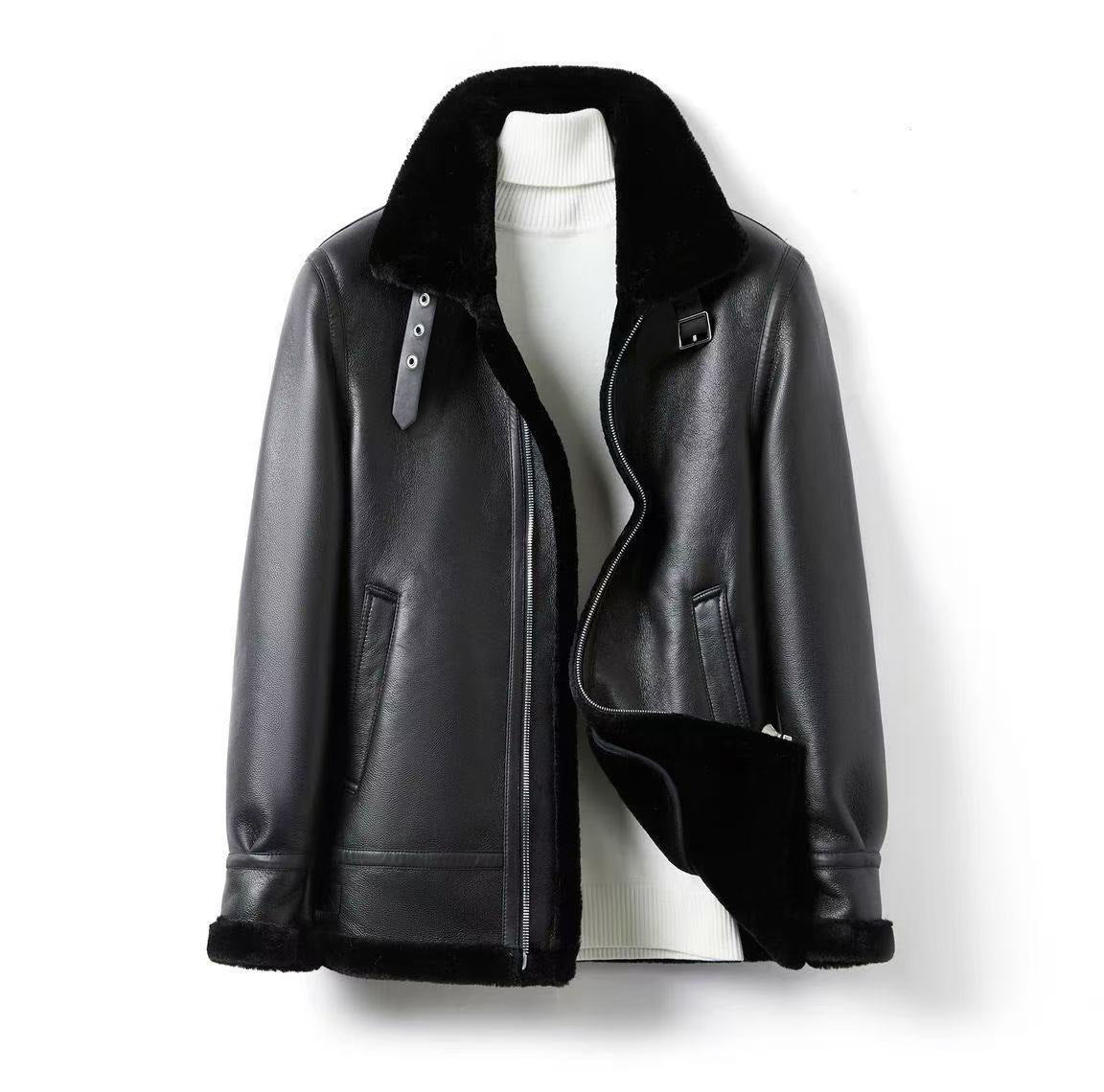 Mens Faux Leather Winter Jacket