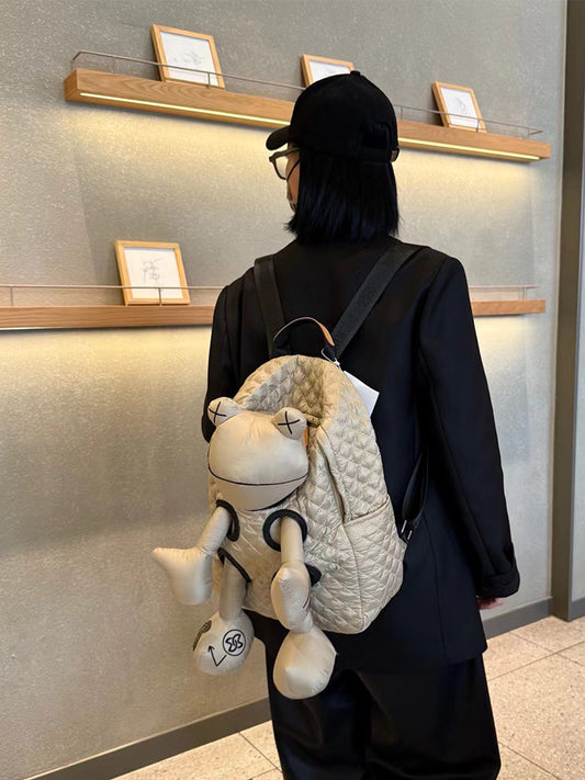 Fashion Frog Design Backpack with Laptop Compartment