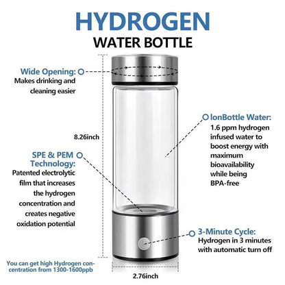 Portable Hydrogen Water Ionizer Bottle