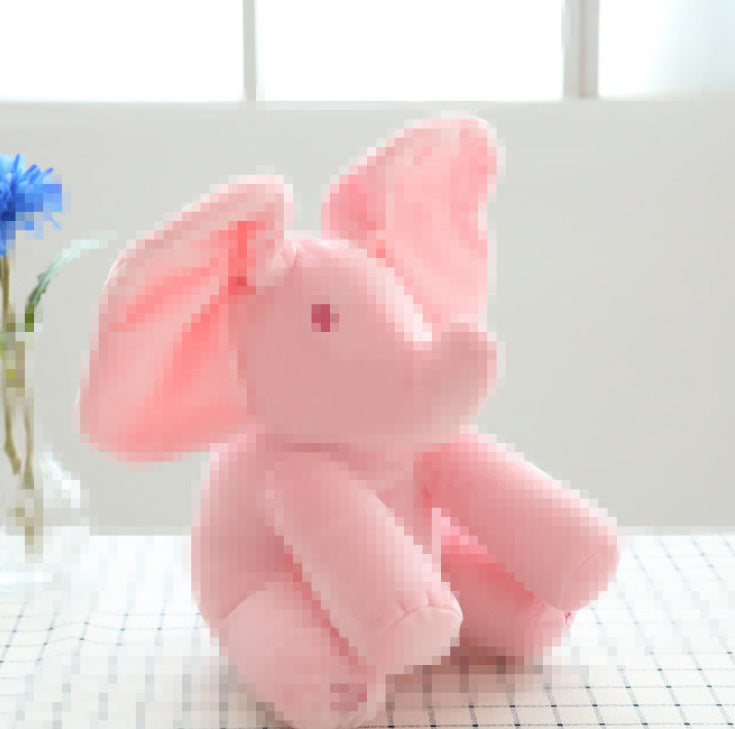Singing Electric Plush Toy Elephant with Peek-A-Boo Function