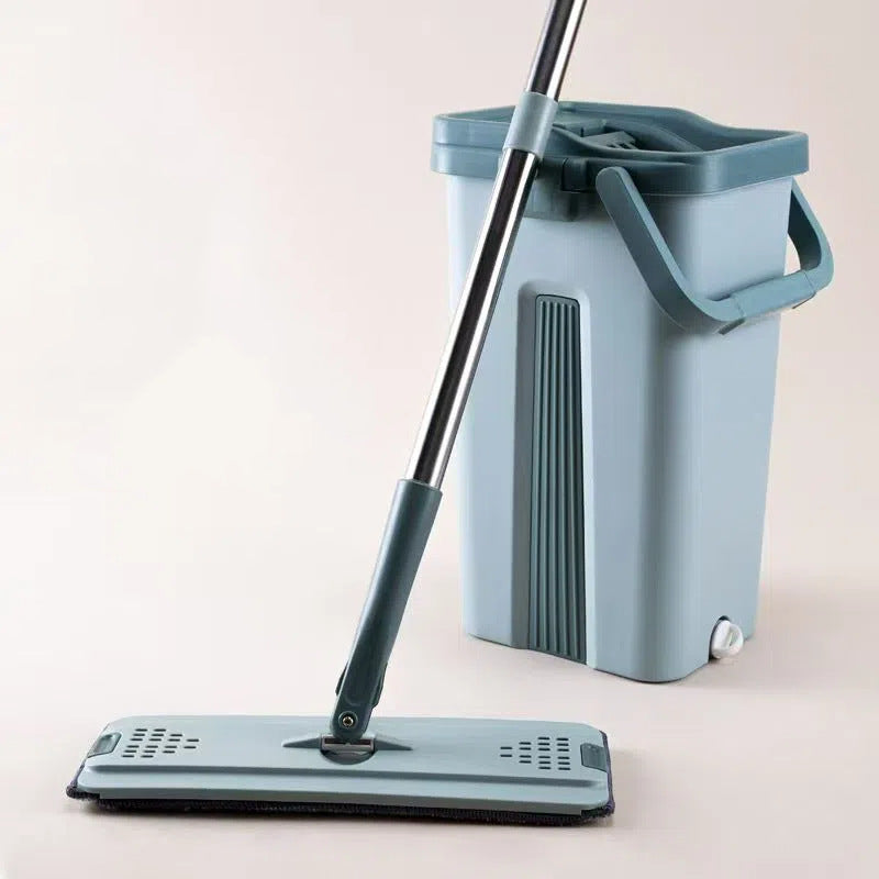 Scraper-Free Flat Mop with Bucket