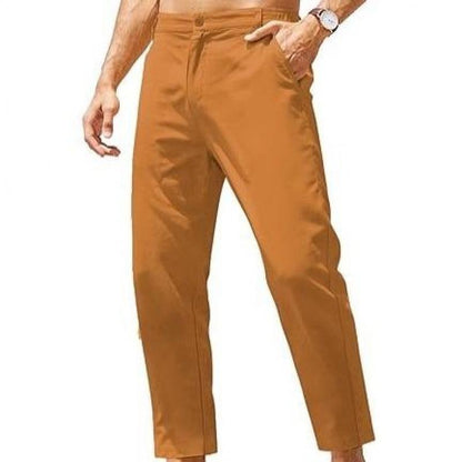 Lightweight casual men's cotton and linen trousers