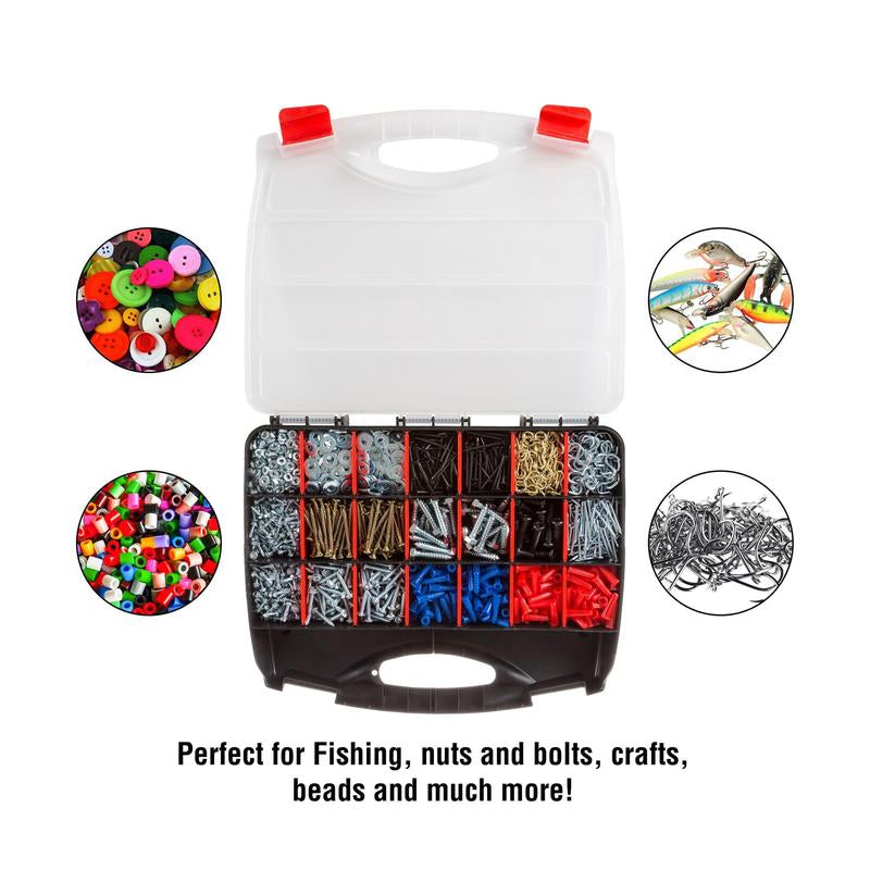 Stalwart Portable Storage Case - Secure Locks & 23 Compartmen