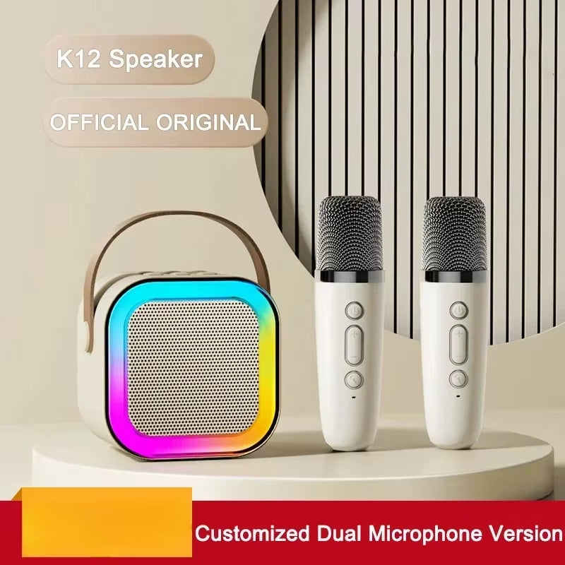 K12 KTV Karaoke Microphone Speaker Wireless Bluetooth Lecture Meeting Voice Box Mini Colorful Lights Audio Long Standby