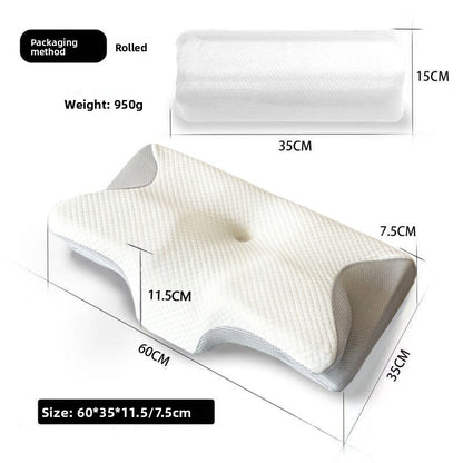 Cow horn-shaped memory foam pillow