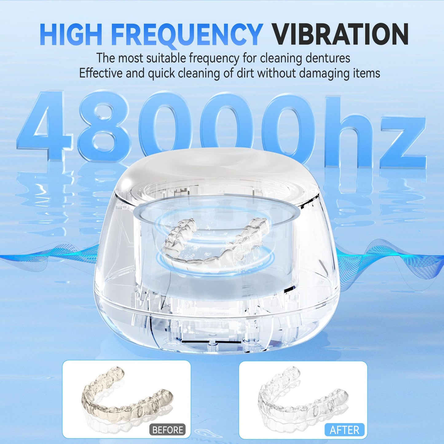 Ultrasonic Denture Glasses Jewelry Cleaner