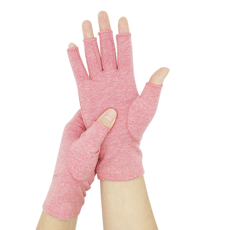 Popular Hemp Gray Black Half-Finger Pressure Gloves Care Rehabilitation Fitness Outdoor Sports Cycling Gloves Wholesale