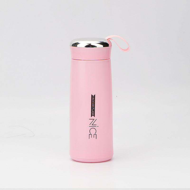 Portable double-walled glass cup