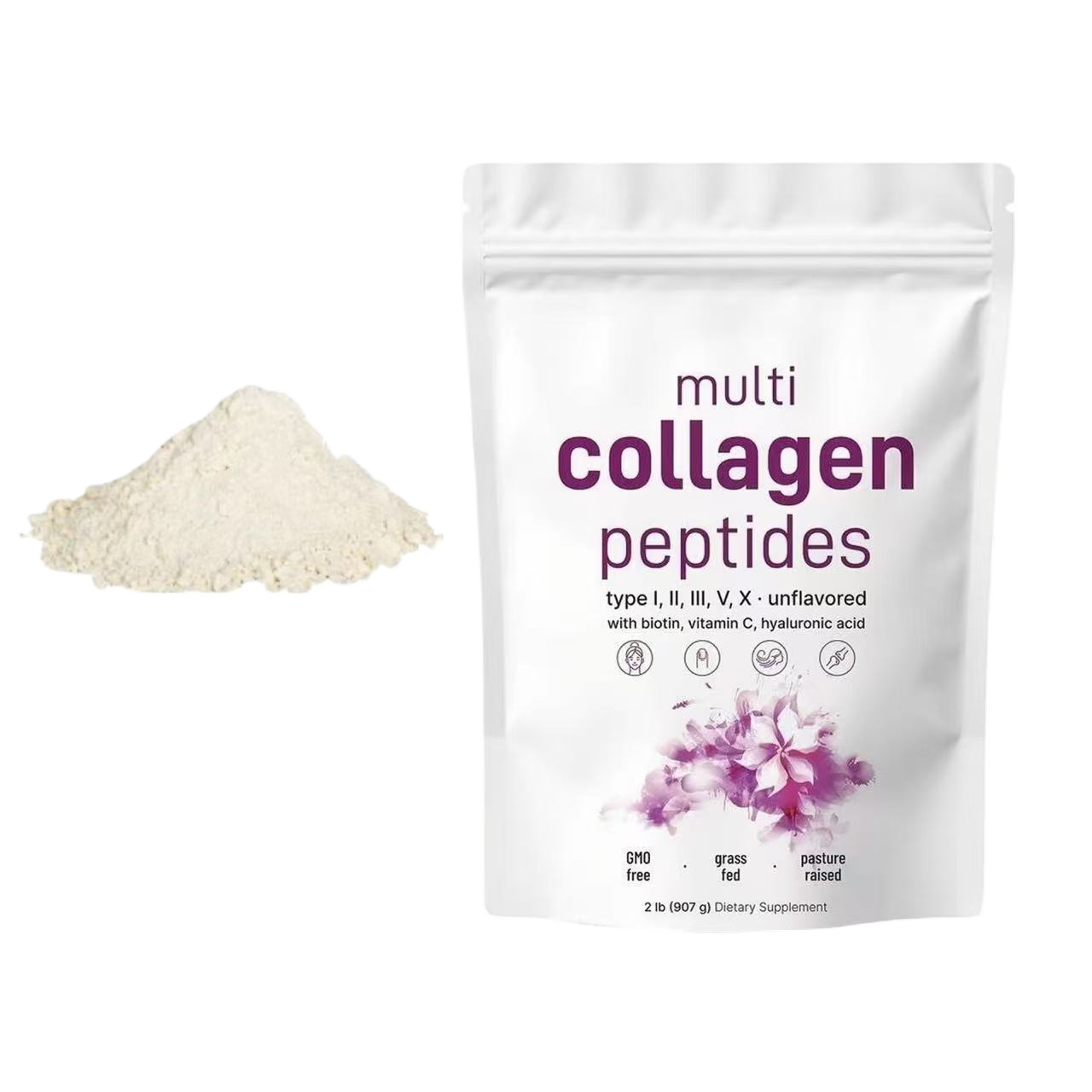 Collagen powder in bagged form