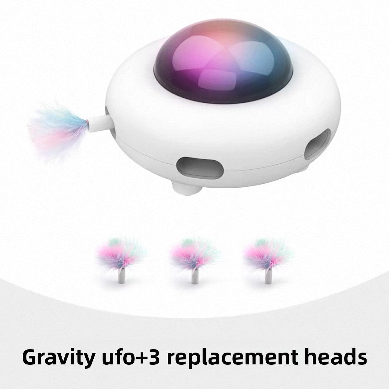 Automatic Rechargeable Cat Toy with Feather Attachments