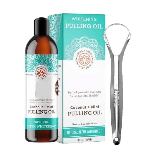 Coconut Oil Mouthwash with Tongue Cleaner