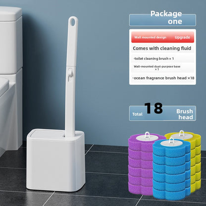 Disposable toilet brush set
