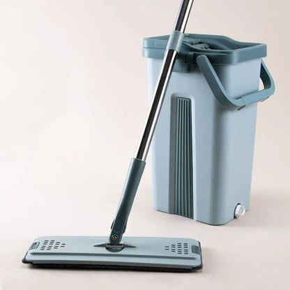 Scraper-Free Flat Mop with Bucket