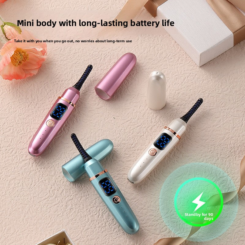 Electric eyelash curling and heating device