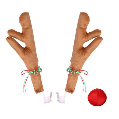 Christmas Car Antlers Short Plush Decorations