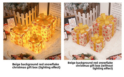 Christmas Gift Box Color Light Decor