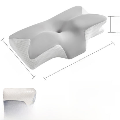 Roll-packed horn-shaped memory foam pillow for sleeping