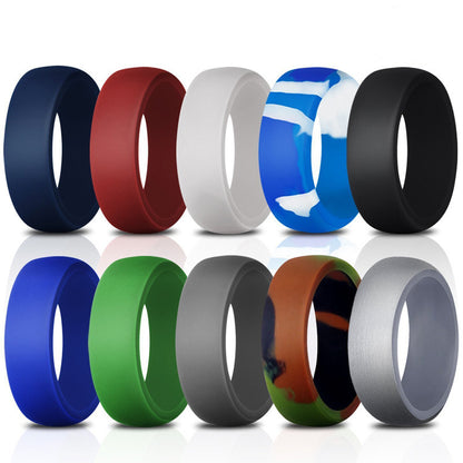Wide Flat Silicone Sports Ring