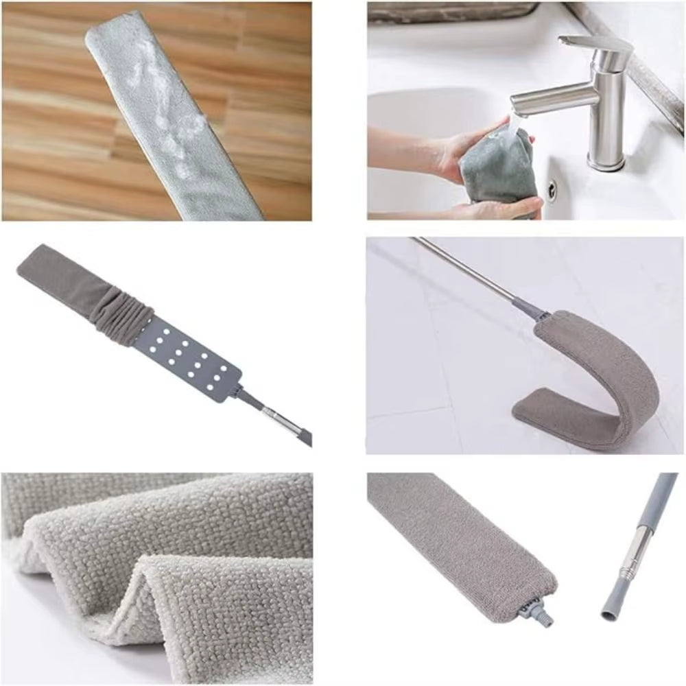 Retractable Long Handle Cleaning Mop Adjustable Microfiber Head Furniture Crevice Brush Reusable Flexible Window Duster Scrubber