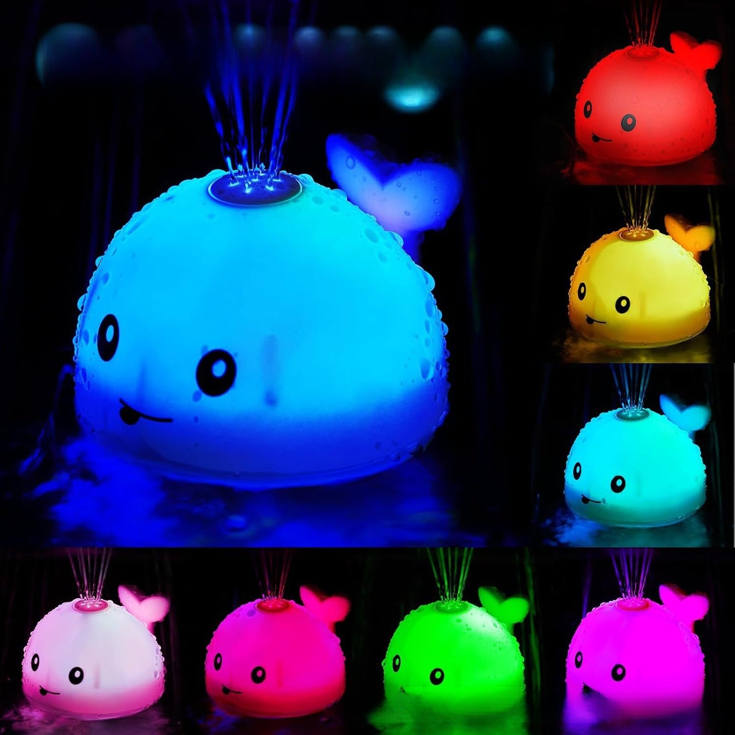 Electric water spouting whale toy