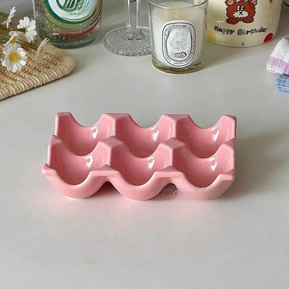 Korean-style ceramic egg tray plate