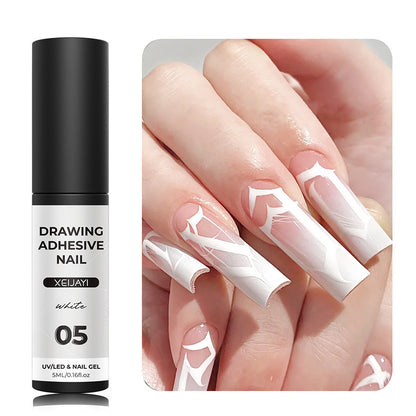 Nail art metal pull wire adhesive