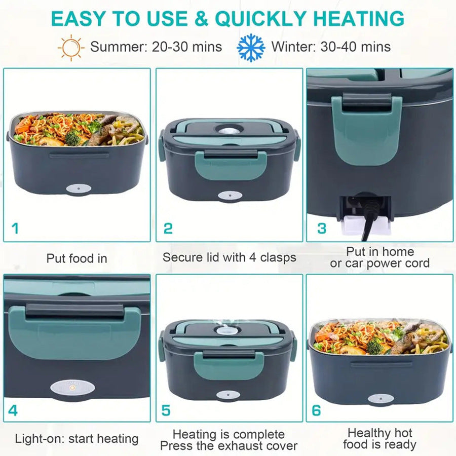 Portable Electric Heating Lunch Box with 304 Stainless Steel Inner Tank