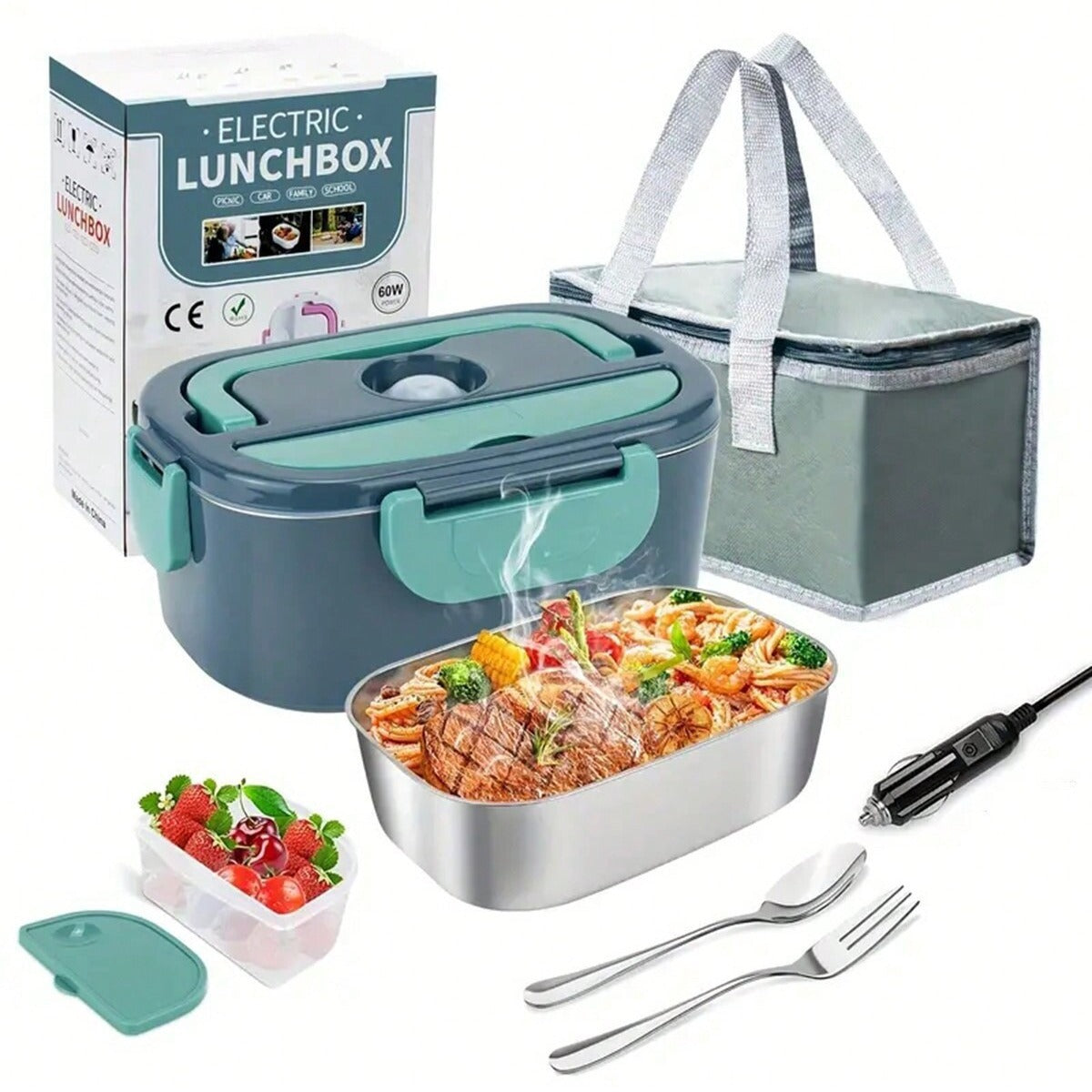 Multi-functional vehicle-mounted electric heating lunch box