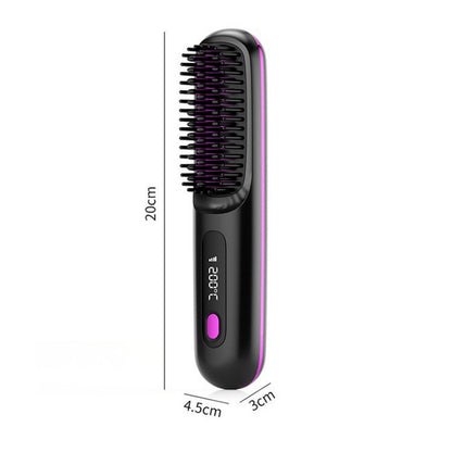 LCD Display USB Rechargeable Ceramic Hair Straightener Comb