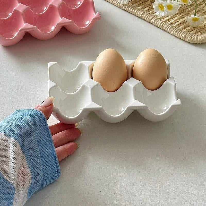 Korean-style ceramic egg tray plate