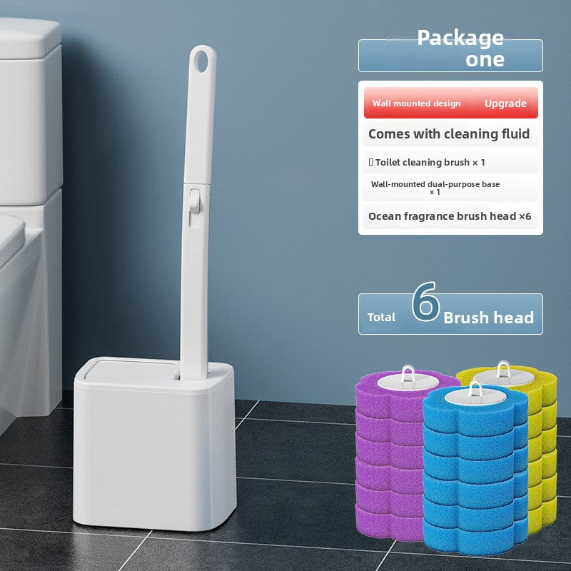 Disposable toilet brush set