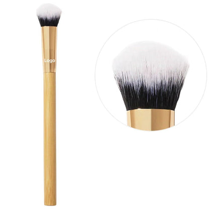 Single-ended soft-bristled makeup brush