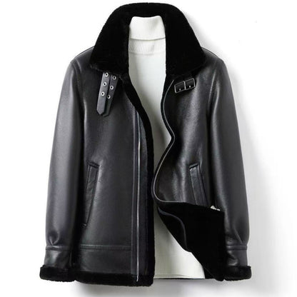 Mens Faux Leather Winter Jacket