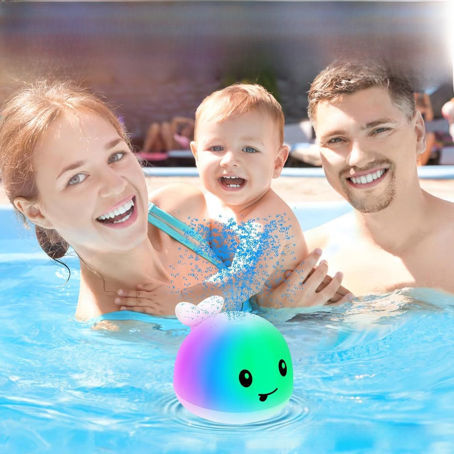 Electric water spouting whale toy