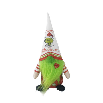 Christmas Grinch Doll Green Furry Monster Decor