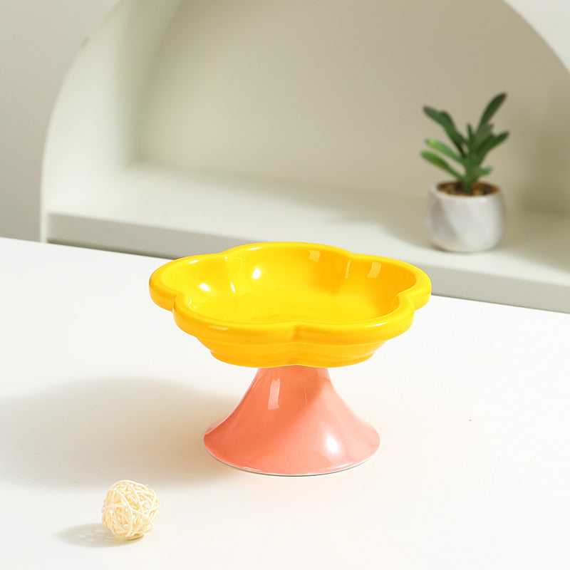 Creative Flower Ceramic Pet Bowl