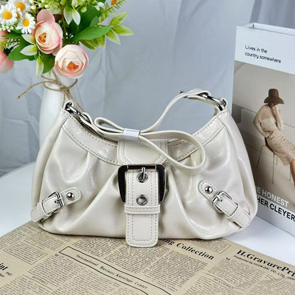 Retro Two-Tone Leather Shoulder Bag