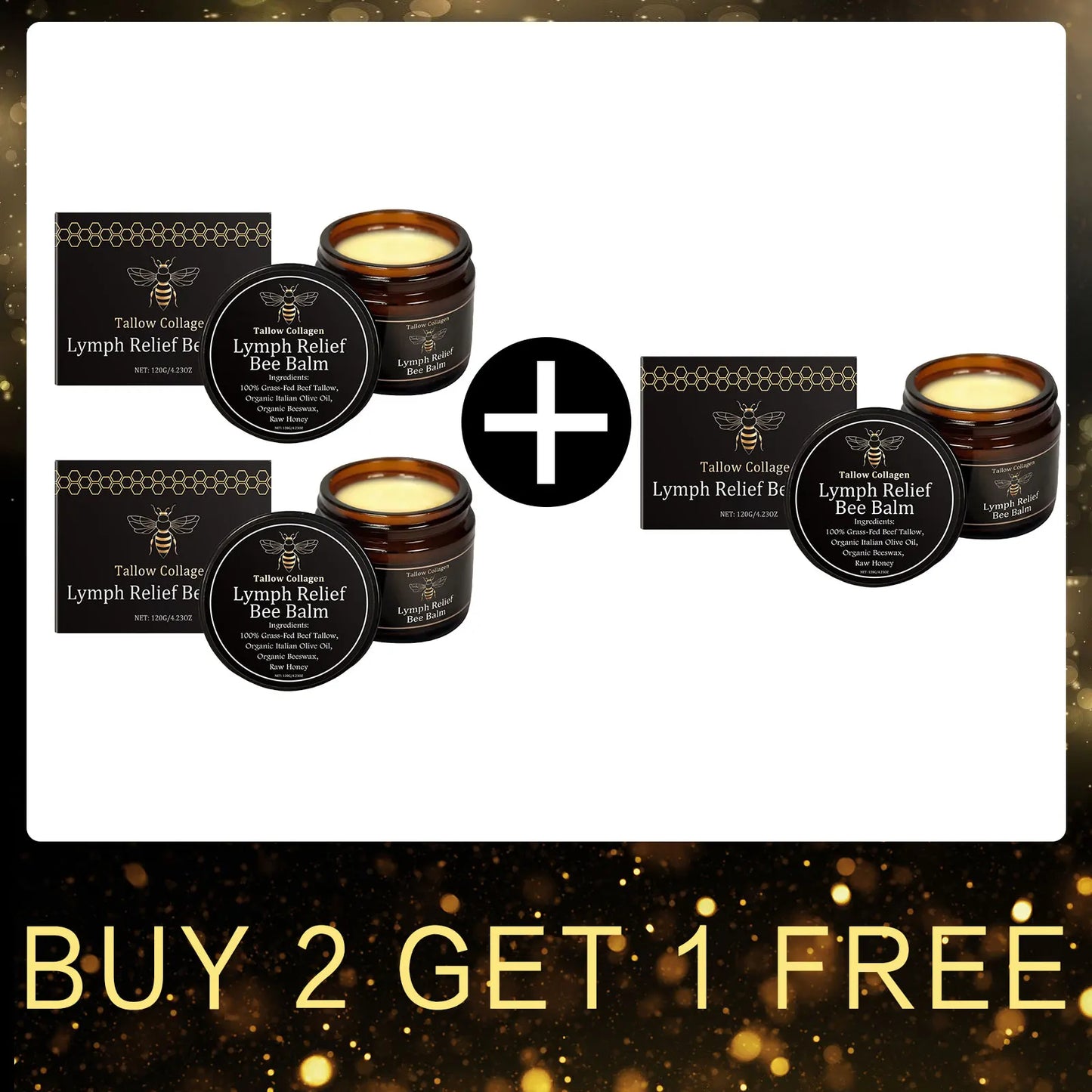 Beef Tallow Honey Balm Deep Hydration Improve Dryness Moisturizing Skin Care Grass Fed Beef Tallow Nourishing Face Cream 120G
