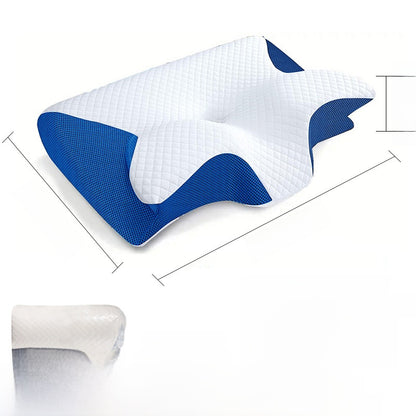 Roll-packed horn-shaped memory foam pillow for sleeping