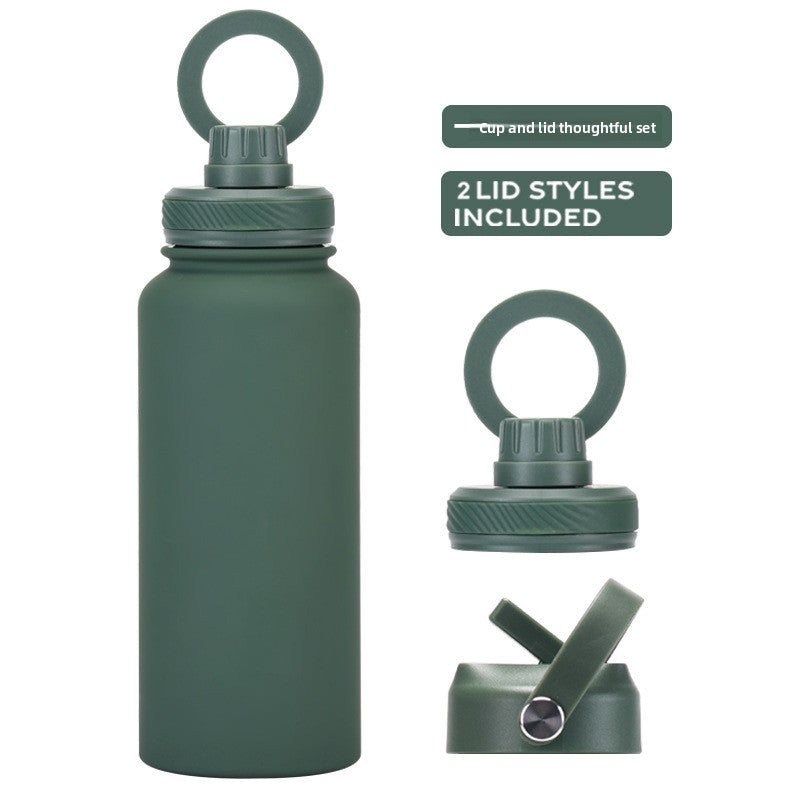 Large capacity straw thermos flask